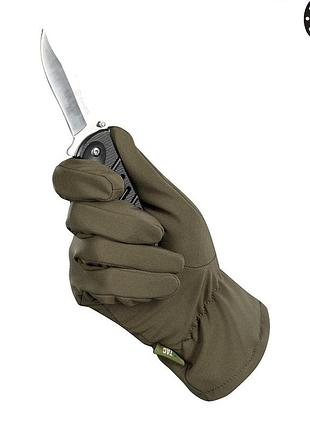M-tac перчатки winter soft shell olive 5