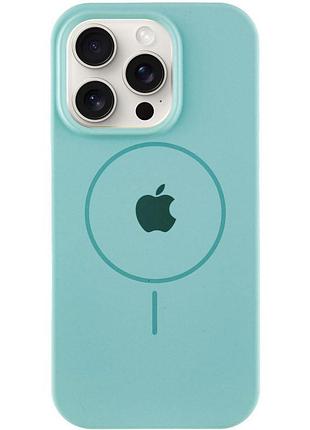 Чохол silicone case full protective (aa) with magsafe для apple iphone 16 pro (6.3") бірюзовий / marine green
