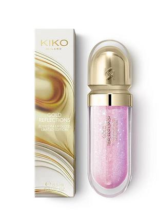 Блеск для губ kiko milano gold reflections 3d hydra lipgloss 01 glowing lilac 6.5 мл