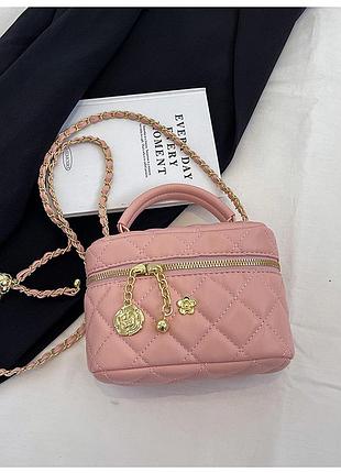 Жіноча сумка-косметичка 18205 vanity bag крос-боді рожева