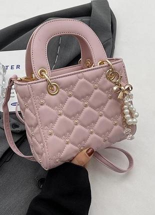 Жіноча сумка lady 61878 крос-боді рожева