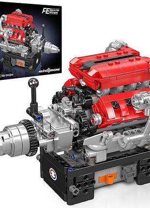 Конструктор двигателя и коробка fe v8 750 деталей mould king mking engine 10204