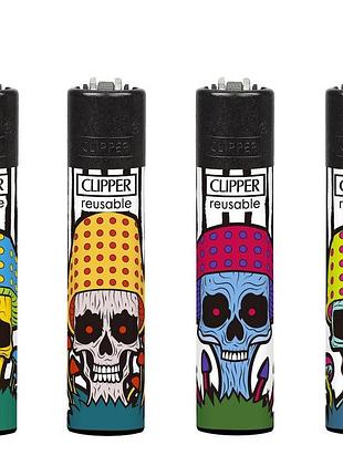 Запальничка clipper medium mushrooms skulls