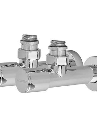 Комплект кранов для полотенцесушителя угловой koer kr.set.533 - m1/2'xm1/2' удлиненный, хромированный (kr5842)