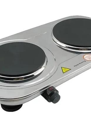 Плита электрическая индукционная rainberg rb-007 3500w | электроплита дисковая настольная двухконфорочная