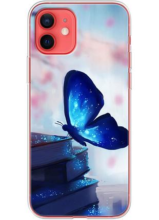 Чехол силиконовый с картинкой на iphone 12 mini (бабочка)