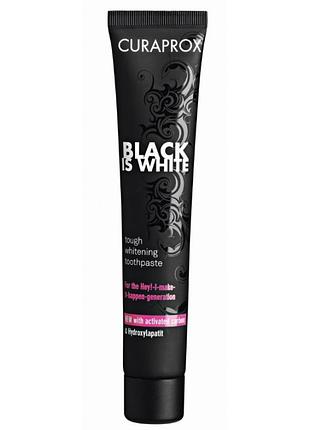 Зубная паста curaprox black is white с активированным углем (черная упаковка), 90 мл