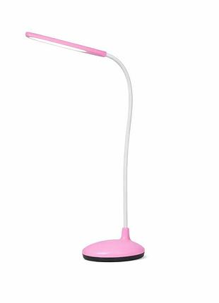 Настольная led лампа с гибкой ножкой (usb/battery, 3 режима света) розовая