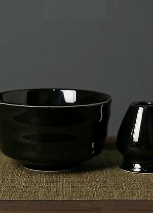 Комплект black gloss katakuchi для приготовления матчи на 2 предмета
