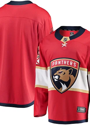 Men's fanatics red florida panthers breakaway home jersey  xl