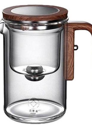 Чайник gongfu glass teapot 600 ml magnetic lock заварочный