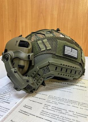 Шолом fast сша, що шумопоглинають навушниками walkers razor, кріплення чебурашки для навушників (комплект)