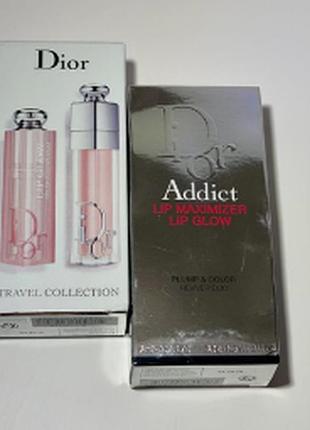 Набір для губ dior addict lip maximizer 001 6ml, lip glow 001 3.2g