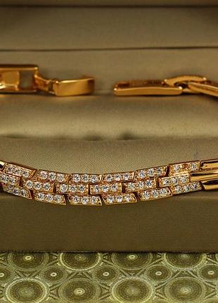 Браслет xuping jewelry блокчейн 18.5 см 7 мм золотистый love-shopping