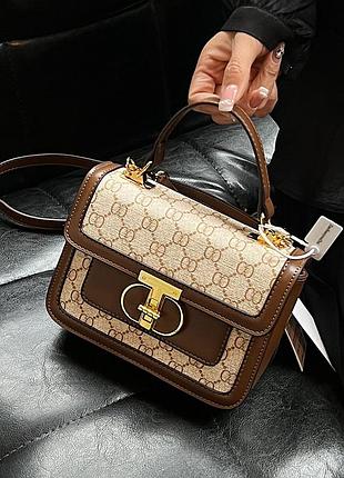 Жіноча сумочка italian bags stunt 15x20x6 коричнева