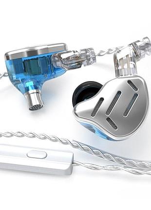 Наушники kz zax с микрофоном silver