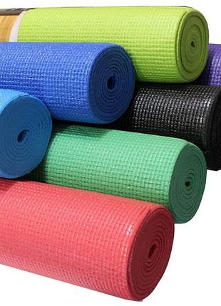 Коврик для йоги и фитнеса, pvc, 6 мм (pvc6) bavar sport (салатовый) красный