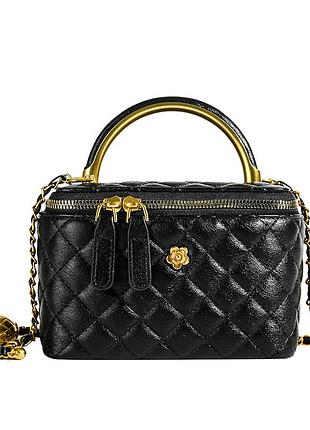 Женская сумка-косметичка большая 1251-big vanity bag кросс-боди черная