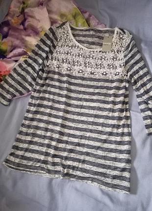 Нова легка кофточка, футболка, джемпер із мереживом,50-52разм, george.