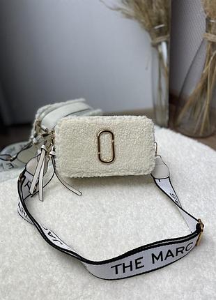 Брендова пухнаста сумочка крос боді marc jacobs міська сумка зі шкіри для дівчини марк джейкобс жіноча сумочка через плече