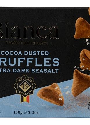 Конфеты трюфели bianca темный шоколад с морской солью e cocoa dusted truffles extra dark seasalt, 150 г