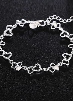 Жіночий браслет із сердечками серце стерл. ср. тіффані tiffany