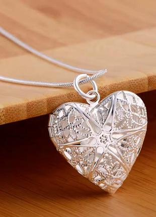 Подвеска кулон медальон в форме сердце heart стерл. ср. тиффани tiffany
