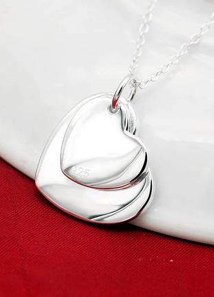 Подвеска кулон двойное сердце стерл. ср. tiffany