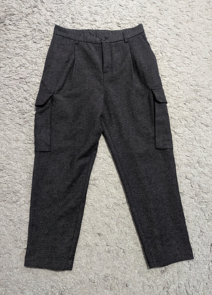 Смарт кэжуал брюки карго от zara, шерсть 27%, size 30(xs/s), состояние идеальное, полупояс 38-39, бежевое 54 длина 94