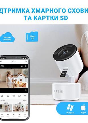Видеоняня lelik™ baby guard wi-fi камера 3mp fhd с углом обзора 355° и ночным видением, белый