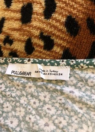 Літнє плаття сукня хс розмір pull&bear зелена в квіточки 5