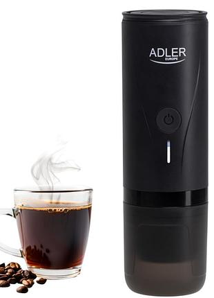 Портативна кавоварка adler ad 4400, акумулятор 7500 маг, тиск 20 бар, живлення від usb, для мелених зерен та капсул nespresso