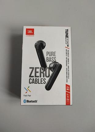 Навушники jbl tune 225 tws, black, pure bass, true wireless