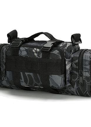 Поясная тактическая сумка военная b04 molle через плечо молли черный камуфляж