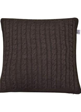 Наволочка вязаная soft косы мокко (015) 45х45 см (011741)