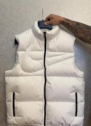 Мужская, белая жилетка therma-fit nike sportswear club