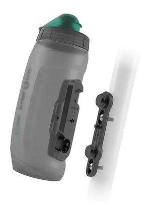Фляга fidlock twist bottle 590 antibacterial + bike base transparent black