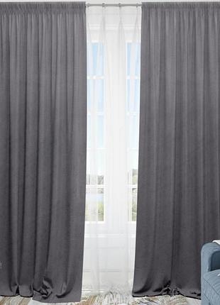 Шторы бархат графит 2шт 250*270см