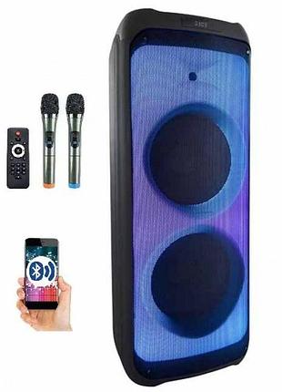 Акумуляторна колонка з мікрофонами temeisheng tms212-09/400w (usb/fm/bluetooth)
