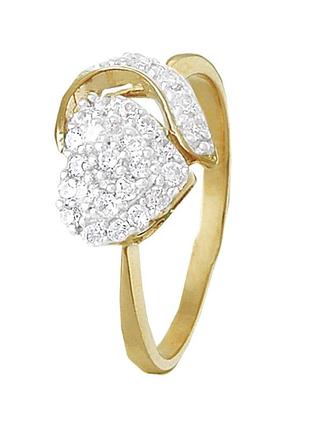 Серебряное кольцо с фианитами, размер 16,0, вес: 2.9 г