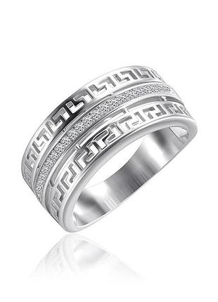 Серебряное кольцо с фианитами, размер 16,5, вес: 3.7 г