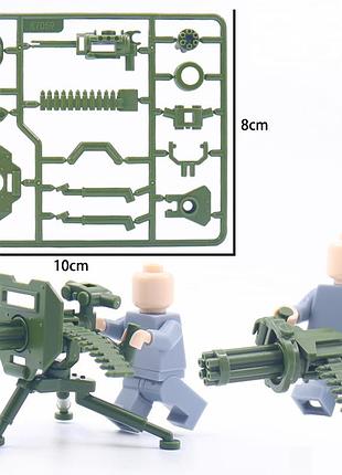 Тяжёлый пулемёт гатлинг m2 на треноге для фигурок лего lego зеленый