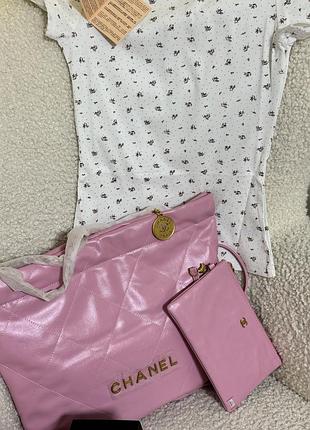 Сумка жіноча рожева шкіряна сумка з косметичкою