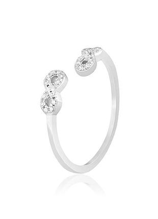 Серебряное кольцо с фианитами, размер 17,5, вес: 1.2 г