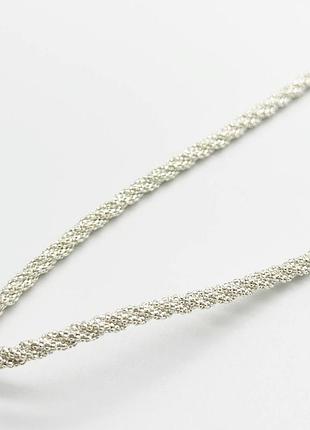 Серебряная цепочка, плетение переплетение попкорна, размер 50 см x 0,35 см, вес: 10.6 г