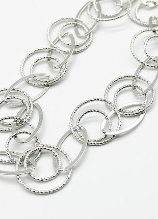 Серебряная цепочка родированная, размер 45 см x 1,65 см, вес: 14.7 г