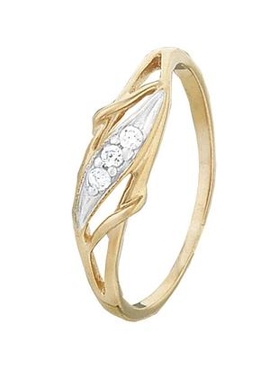 Серебряное кольцо с фианитами, размер 15,5, вес: 1.1 г