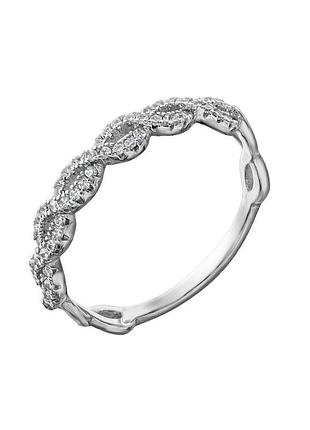Серебряное кольцо в фианитах бесконечность, размер 17,0, вес: 1.9 г