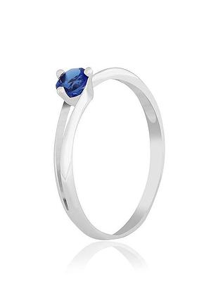 Серебряное кольцо с фианитами, размер 16,0, вес: 1.1 г