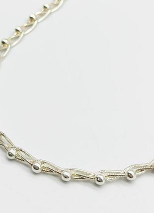 Серебряная цепочка, плетение снейк круглый с шариками, размер 45 см x 0,5 см, вес: 19.4 г